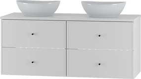 Biały Zestaw do Łazienki 120cm Szafka Blat Umywalka Marco