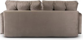 Sofa z Funkcją Spania SEUL Rozkładana Dwuosobowa Welurowa Beżowa Nowoczesna do Salonu