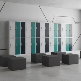 Szafa szkolna 6-skrytkowa Igor 90x45x185 cm wielokolorowa