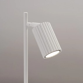 Lampa biurkowa KARBON biała ryflowana SOLLUX  LIGHTING