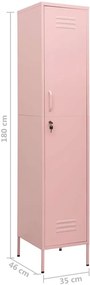 Stalowa różowa szafa zamykana na klucz M2-E61