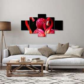 Obraz czerwonych flamingów (125x70 cm)