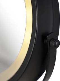 Designerskie lustro łazienkowe czarne z wbudowanym LED, regulowane, IP44 - Vicino