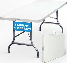 Bufetowy stół KAMIL składany, 76x183x74cm, biała Casaria