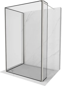 Mexen Kioto ścianka prysznicowa Walk-in 120 x 70 x 30 cm, czarny wzór, nikiel szczotkowany - 800-120-070-221-97-70-030