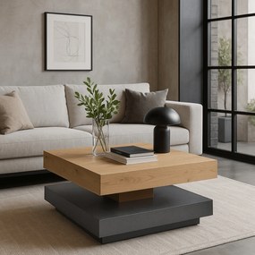 Stolik Kawowy Obrotowy PICO 67 cm do Salonu Dąb Artisan/Antracyt Nowoczesny