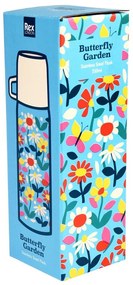 Niebiesko-kremowy termos dla dzieci 350 ml Butterfly Garden – Rex London
