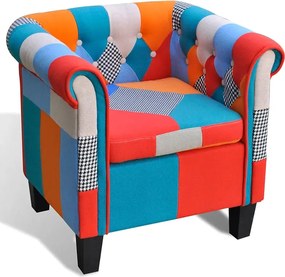Fotel patchworkowy chesterfield M6-R69