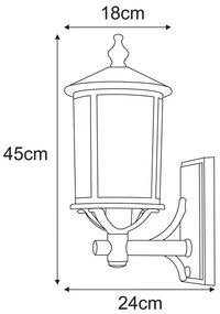 Czarna lampa ścienna zewnętrzna elewacyjna - A449-Dixa