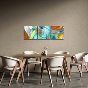 Obraz - Kolorowa abstrakcja (z zegarem) (90x30 cm)