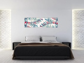 Obraz - Tropikalne liście (170x50 cm)