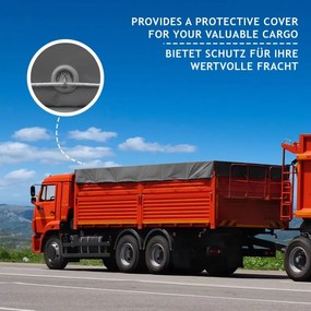 Plandeka JAGO 650 g/m², aluminiowe oczka, antracyt, 3x5 m