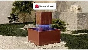 Fontanna zewnętrzna ze stali nierdzewnej z oświetleniem LED - wys. 65 cm - Terakota - CARDINA