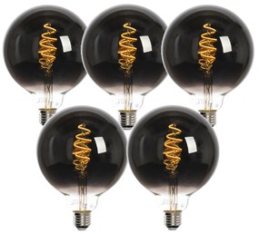 Zestaw 5 inteligentnych żarówek LED E27 G125 czarne 4W 60lm 1800-3000K