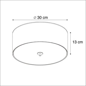 klasyczny Plafon / Lampy sufitowe szary 30cm - Drum Nowoczesny Oswietlenie wewnetrzne