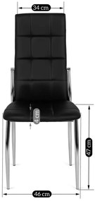 Krzesło Tapicerowane do Jadalni MOLLY Czarne Ekoskóra Nowoczesne