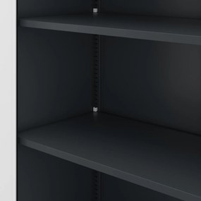 Dwudrzwiowa szafa aktowa z sejfem Tomasz, 90x45x185 cm, antracyt/biały