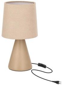 Beżowa lampa stołowa z tekstylnym kloszem (wysokość 24,5 cm) Satti – Candellux Lighting