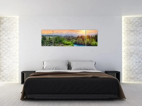 Obraz - Leśny krajobraz górski (170x50 cm)