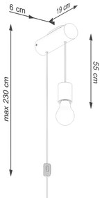 Kinkiet NIMBI E27 z włącznikiem SOLLUX  LIGHTING