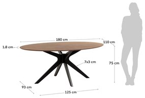 Stół z blatem w dekorze dębu 110x180 cm Naanim – Kave Home