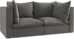 2-osobowa kanapa modułowa - z tkaniny strukturalnej - ciemny szary - MANAO