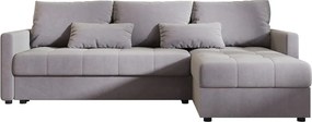 BEDANTE narożnik MOS L BIS Itaka 50 szary prawa z funkcją spania sofa w kształcie litery L z pojemnikiem na pościel sofa do salonu kanapa sofa rozkładana
