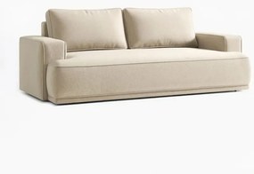 Sofa z Funkcją Spania CAMELIA Kremowa Boucle Nowoczesna