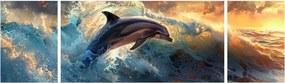 Obraz - Delfin, ilustracje (170x50 cm)