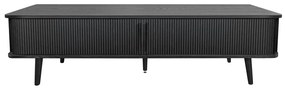 Czarna szafka pod TV w dekorze dębu 178x50x40 cm Rove – Woodman