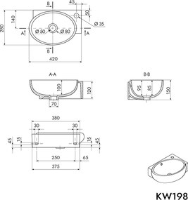 Umywalka ścienna KW198
