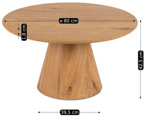 Stolik Kawowy CARLY MAX 80 cm Dąb Nowoczesny Loft