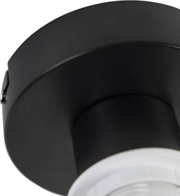 Lampa sufitowa z abażurem z aksamitu niebieskim ze złotem 20 cm - Combi Black