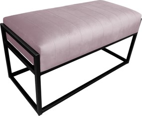 Ławka KAYA tkanina Welur loft ławka metal : Kolor Stelaża - Czarny , Kolor tkaniny - VELVET - MG55, Typ tkaniny - Velvet