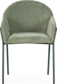 Zielone tapicerowane fotele jadalniane zestaw 2 szt. Aslin – MOME