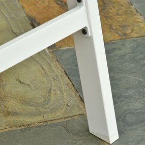 Outsunny Leżak Ogrodowy z 5-stopniową Regulacją Oparcia Kremowy Aluminium Wygodny 169x65x102cm | Aosom PL