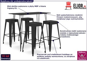 Czarny 5-częściowy zestaw mebli barowych – Kenze