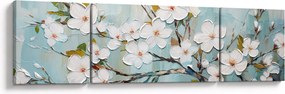 Obraz - Malowanie, kwitnące gałęzie drzew (170x50 cm)