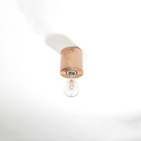 Plafony skandynawski Nalvado, drewno - 1 źródło światła 4000K - L.10 x H.10 cm - naturalne drewno