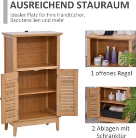 HOMCOM Szafka łazienkowa z bambusa z półkami i drzwiczkami stylowa i praktyczna | Aosom PL