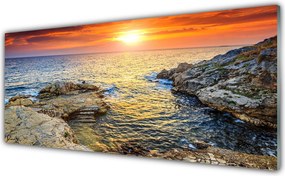 Szkło do Kuchni na Ścianę Odblask Słońca Na Falach