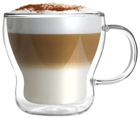 Szklane kubki do cappuccino/z podwójną ścianką zestaw 2 szt. 370 ml Bolla – Vialli Design
