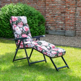Leżak ogrodowy z podnóżkiem Lena Lounger Black Edition A101-23PB PATIO