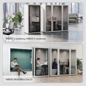 Budka akustyczna do biura INBOX 1-osobowa 2100 x 1100 x 900 mm