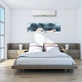 Obraz malowanych koni (170x50 cm)