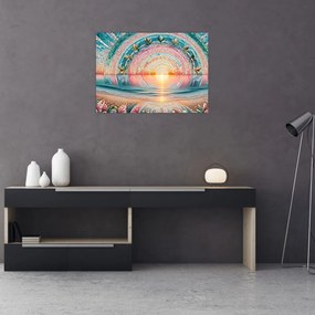 Obraz na szkle – Mozaika zachodzącego słońca (70x50 cm)