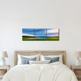 Obraz łąki (z zegarem) (90x30 cm)