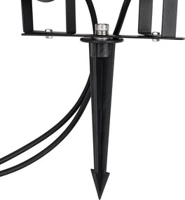 Oświetlenie ogrodowe czarne z kablem i wtyczką, 2-punktowe, IP65 - Basic