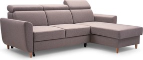 Masseno Narożnik SAPORE z funkcją spania i pojemnikiem na pościel Narozniki L, Rozkładana sofa - Beżowy, DENVER 05