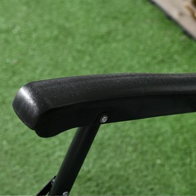 Outsunny Fotel Bujany na Zewnątrz, odporny na pogodę, składany, z Poduszką, do 120 kg, Jasnoszary